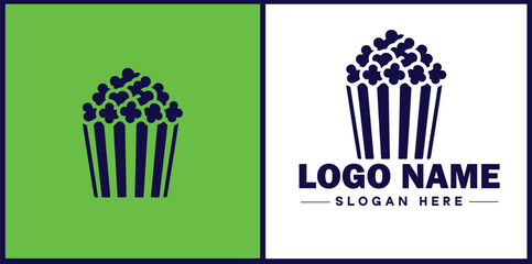 popcorn icon Popping corn Popped corn flat logo sign symbol editable vector