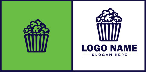 popcorn icon Popping corn Popped corn flat logo sign symbol editable vector