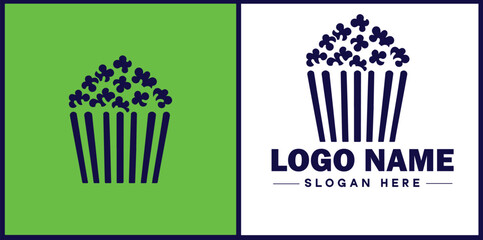 popcorn icon Popping corn Popped corn flat logo sign symbol editable vector