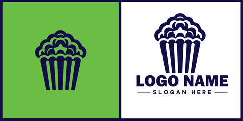 popcorn icon Popping corn Popped corn flat logo sign symbol editable vector