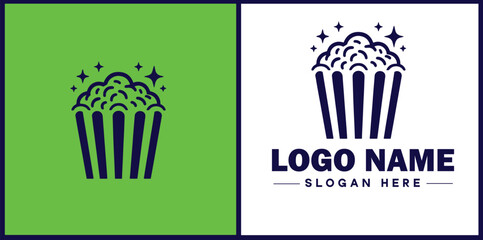 popcorn icon Popping corn Popped corn flat logo sign symbol editable vector
