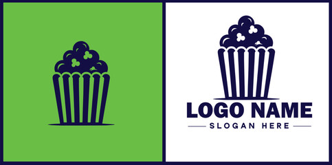 popcorn icon Popping corn Popped corn flat logo sign symbol editable vector