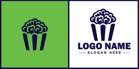 popcorn icon Popping corn Popped corn flat logo sign symbol editable vector