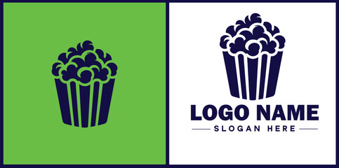 popcorn icon Popping corn Popped corn flat logo sign symbol editable vector