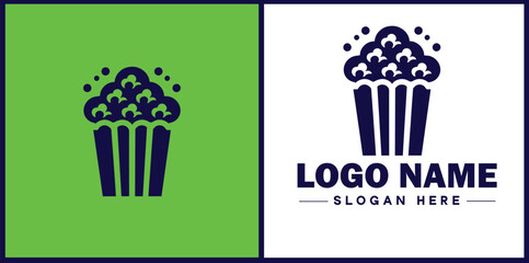 popcorn icon Popping corn Popped corn flat logo sign symbol editable vector