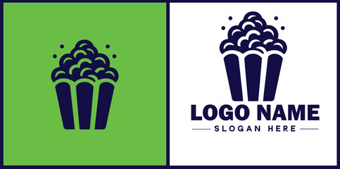 popcorn icon Popping corn Popped corn flat logo sign symbol editable vector