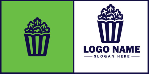 popcorn icon Popping corn Popped corn flat logo sign symbol editable vector