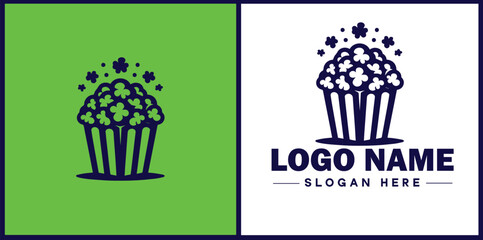popcorn icon Popping corn Popped corn flat logo sign symbol editable vector