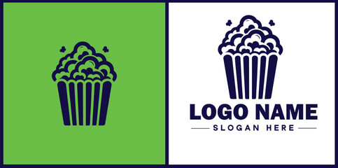 popcorn icon Popping corn Popped corn flat logo sign symbol editable vector