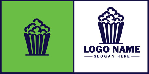 popcorn icon Popping corn Popped corn flat logo sign symbol editable vector