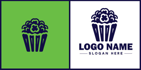 popcorn icon Popping corn Popped corn flat logo sign symbol editable vector