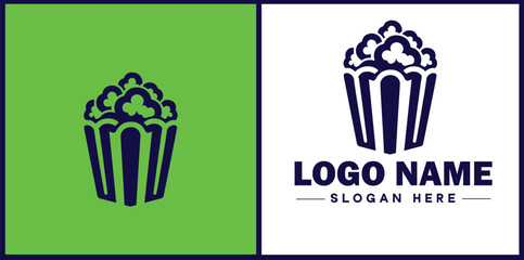 popcorn icon Popping corn Popped corn flat logo sign symbol editable vector