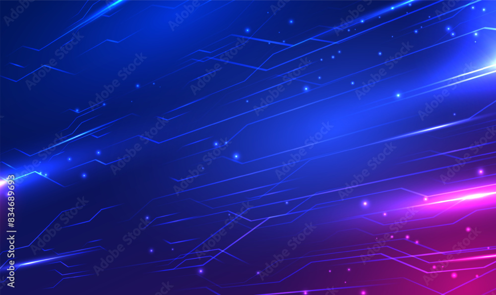 Poster perspective high-tech speed circuit data technology background. abstract 3d futuristic circuit lines