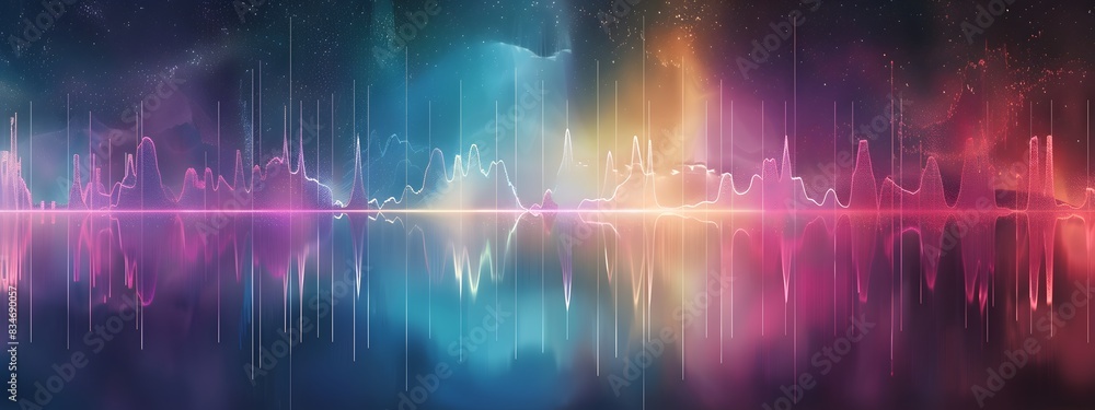 Aufkleber vibrant frequency spectrum visualization electromagnetic wave patterns