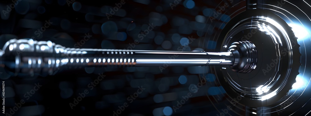 Poster vibrant tuning fork resonating at precise frequency in 3d studio setting