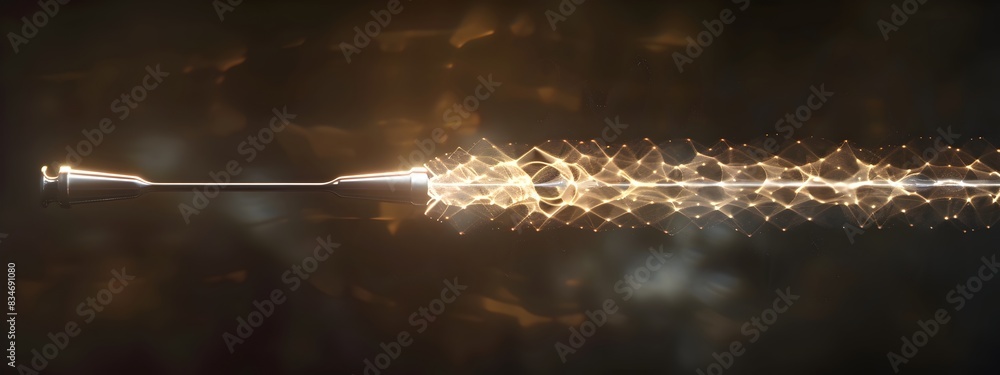 Poster vibrant tuning fork a 3d rendered image of a tuning fork emitting harmonious waves