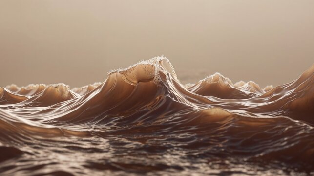 Cosmetic Product Background with Liquid in Natural Brown and Beige Colours.