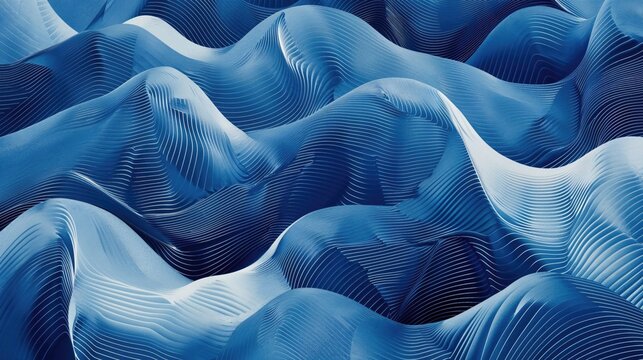 Abstract Blue Wavy Pattern in Modern Design