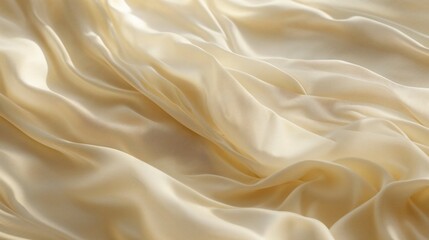 Delicate Beige Fabric with Romantic Waves and Smooth, Pure Texture. Wedding Background.