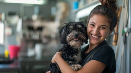 person with dog