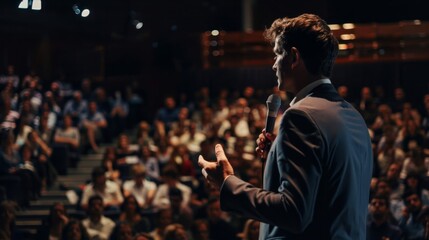 Entrepreneur Presenting at Conference