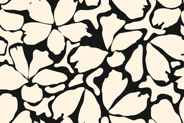 Seamless pattern design with beautiful flowers and leaves.