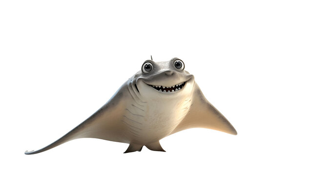 recommend clip art: An animated stingray on a white background