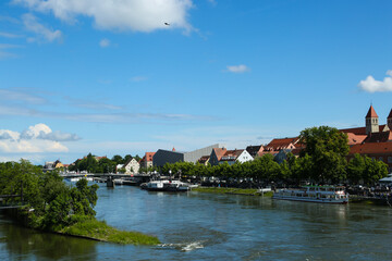Fototapeta premium Old town of Regensburg, UNESCO World Heritage Site, state capital of the Upper Palatinate