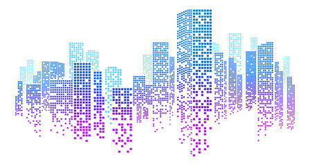 Modern panorama city building abstract background design with square design concept.