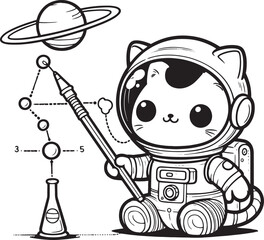 Astronaut cat Vector art