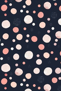 Adorable Seamless Pink Wallpaper With A Cute Pattern Of Red Hearts And Polka Dots