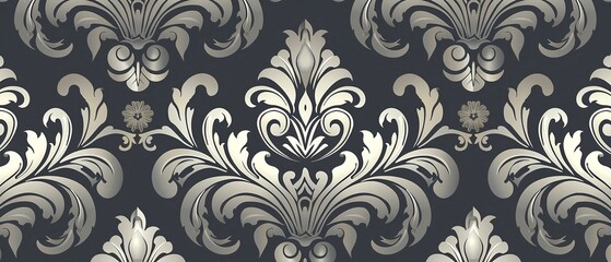 Vintage floral ornament repeating seamlessly for wallpaper or fabric design