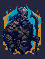 Fototapeta premium Viking warrior with Axe