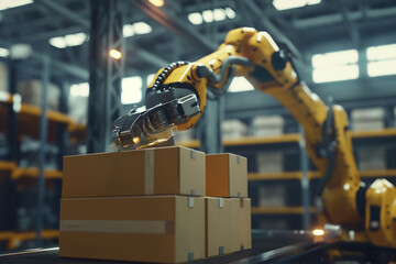 Robotic arm for packing with producing and maintaining logistics systems