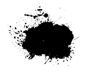 Abstract black blot object. hand drawing. Not AI, Vector illustration