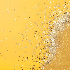 a wallpaper background of gold glitter on a yellow background. abstract backgrounds