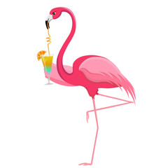 flemingo having a cocktail summer vibe artwork design illustration good for ladies t-shirt print