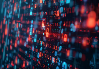 Obraz premium Cybersecurity, technology and data protection concept