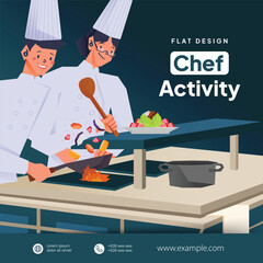 Culinary student school chef flat design illustration