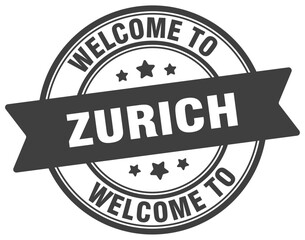 Welcome to Zurich stamp. Zurich round sign