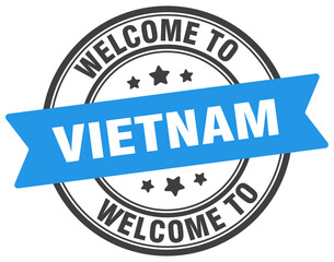 Obraz premium Welcome to Vietnam stamp. Vietnam round sign