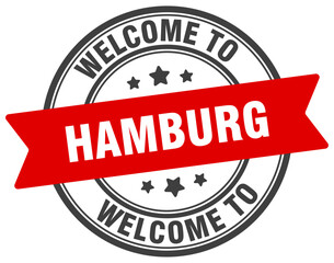 Welcome to Hamburg stamp. Hamburg round sign