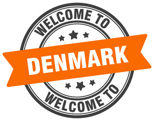 Welcome to Denmark stamp. Denmark round sign