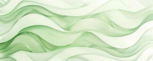 flowing green waves, creating a calming abstract paper cutout effect.