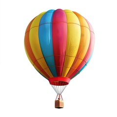 Fototapeta premium A colorful hot air balloon floats against a white background, ready for adventure.