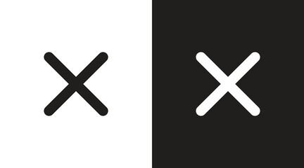 Cross Icon. Cancel icon. Close icon black and white vector.