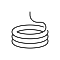 Wire, coil of wire, cable, linear icon. Line with editable stroke