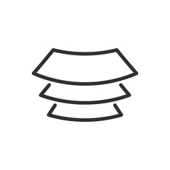 Layers, curved, linear icon. Line with editable stroke