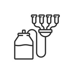 Milking machine, linear icon. Line with editable stroke
