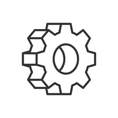 Gear, linear icon. Line with editable stroke